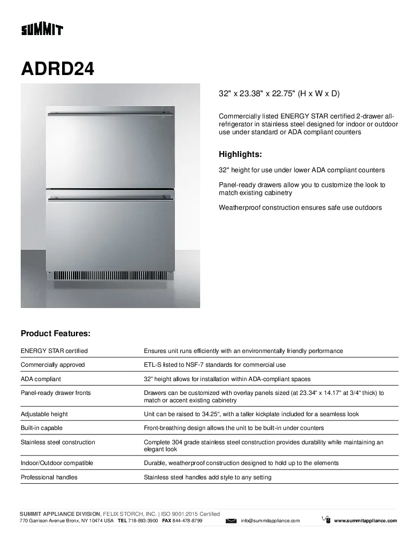summit-appliance-adrd24-refrigeration-24-w-specsheet-260707bi74is.pdf