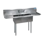 BK Resources BKS-3-1416-12-12T, Sink, (3) Three Compartment