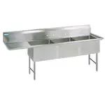 BK Resources , BKS6-3-24-14-24LS, Sink, (3) Three Compartment