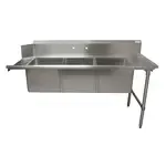 BK Resources BKSDT-3-1820-14-RSPG, Dishtable, with Potsinks