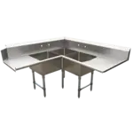 BK Resources BKSDT-CO3-2012-LS, Dishtable, with Potsinks