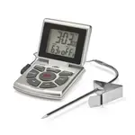 CDN Measurement Tools DTTC-S, Thermometer, Probe Combo W/ Timer & Clock 14 - 392F 24 Hours By Hr/Min W/ Vessel Clip - Silver