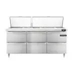 Continental Refrigerator D72N30M-D, Refrigerated Counter, Mega Top Sandwich / Salad Unit
