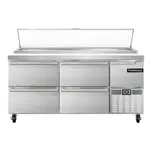 Continental Refrigerator PA68N-D, Refrigerated Counter, Pizza Prep Table