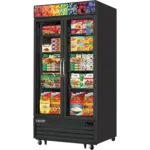 Everest Refrigeration EMGF36B, Glass Door Merchandiser Freezer, Black