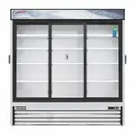 Everest Refrigeration EMGR69C, Refrigerator, Merchandiser, 115V, Glass Door, Three-Section