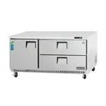Everest Refrigeration ETBR3-D2, Refrigerator, Undercounter, Reach-In, 115V, 71-1/8" W, Self-Closing Door