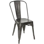 JustChair Manufacturing G42518-SS-NW-GUN-COM, Chair, Side, Stacking, Outdoor