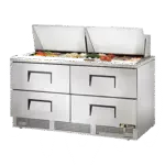 True Manufacturing , TFP-64-24M-D-4-HC, Refrigerated Counter, Mega Top Sandwich / Salad Unit