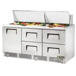 True Manufacturing , TFP-72-30M-D-4-HC, Refrigerated Counter, Mega Top Sandwich / Salad Unit