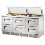 True Manufacturing , TFP-72-30M-D-6-HC, Refrigerated Counter, Mega Top Sandwich / Salad Unit